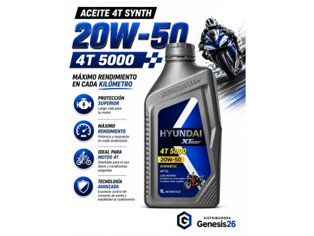 ACEITE 20W50 5000 4T HYUNDAI XTEER 1LT (MOTO- SEMI)