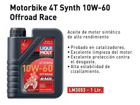 ACEITE 10W60 4T SYNTH MOTORBIKE OFFROAD RACE LIQUI MOLY / ACEITE DE MOTO 1LT
