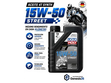 ACEITE 15W50 4T MOTORBIKE STREET LIQUI MOLY 1LT / TECNOLOGIA SYNTETICA (LM2555)
