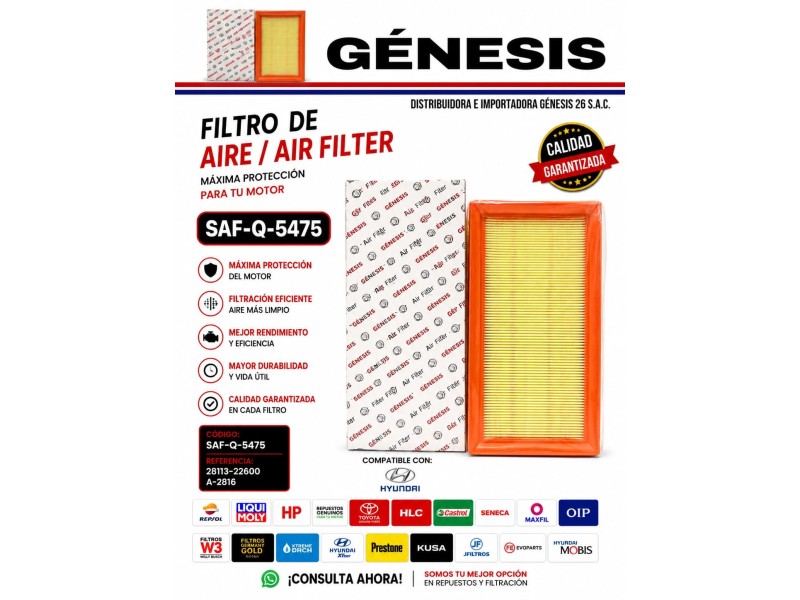 FILTRO DE AIRE SAF-Q-5475 SEINECA