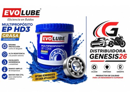 GRASA MULTIPROPOSITO LITIO EP3 AZUL EVOLUBE 450 GR (CAJA X 24 UND)