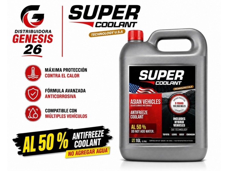 REFRIGERANTE 50% ASIAN RED SUPER COOLANT 1GL ROJO