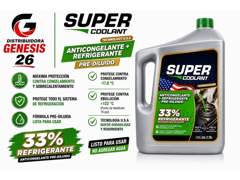 REFRIGERANTE 33% GREEN SUPER COOLANT 1GL VERDE