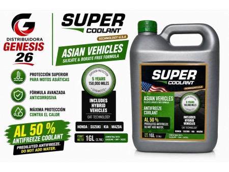 REFRIGERANTE 50% ASIAN GREEN SUPER COOLANT 1GL VERDE
