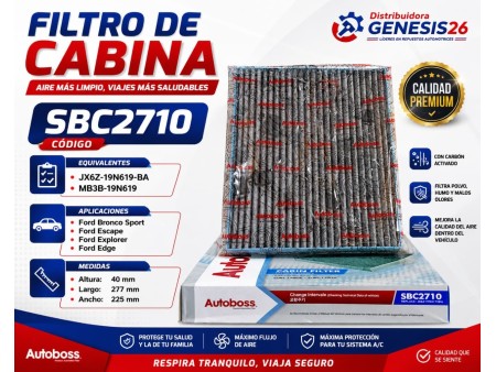 FILTRO DE A/CONDICIONADO SBC2710 AUTOBOSS (CARBON)