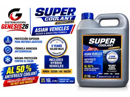 REFRIGERANTE 50% ASIAN BLUE SUPER COOLANT 1GL AZÚL