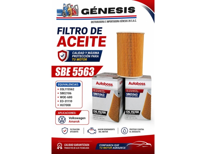 FILTRO DE ACEITE SBE5563 AUTOBOSS