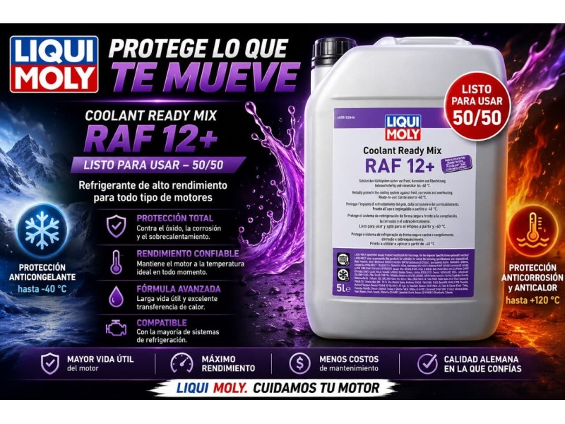 REFRIGERANTE COOLANT READY MIX RAF12+ 50/50 LIQUI MOLY 5LT