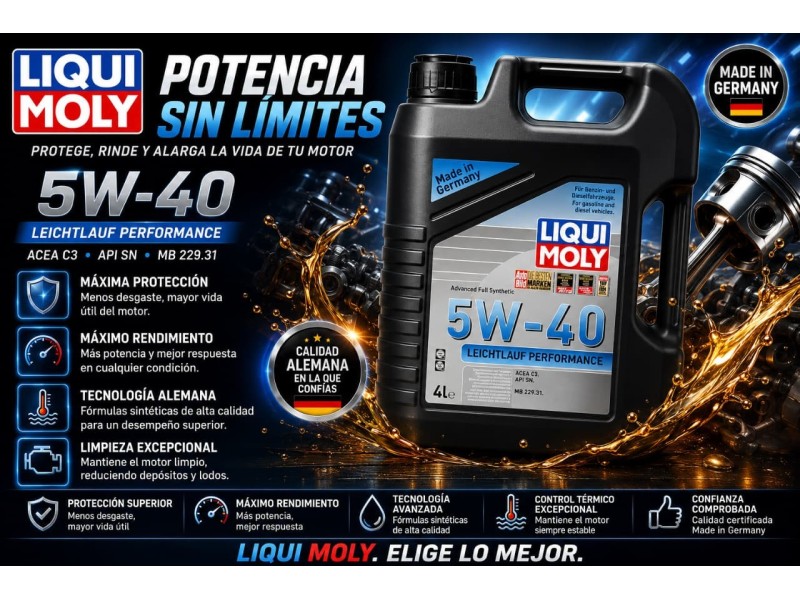 ACEITE 5W40 LEICHTLAUF PERFORMANCE LIQUI MOLY 4LT
