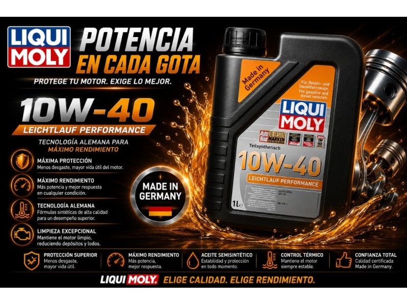 ACEITE 10W40 LEICHTLAUF PERFORMANCE LIQUI MOLY 1LT