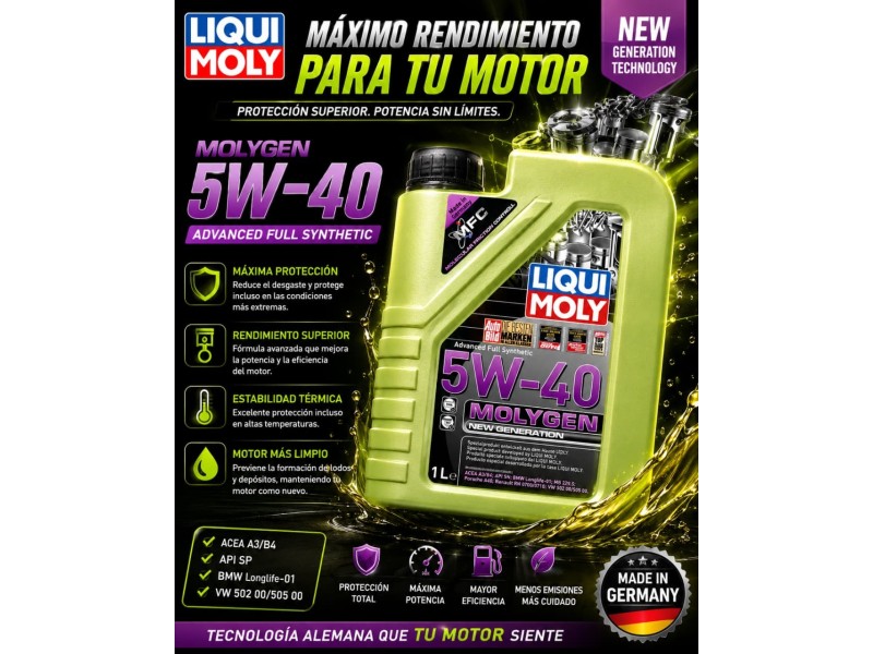 ACEITE 5W40 MOLYGEN NEW GENERATION LIQUI MOLY 1LT