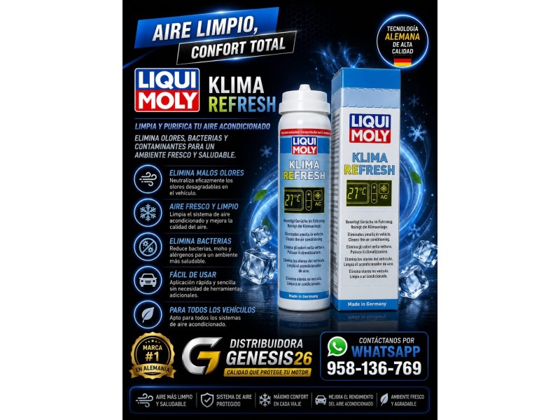 KLIMA RE-FRESH LIQUI MOLY 75ML /LIMPIEZA DE AIRE ACONDICIONADO