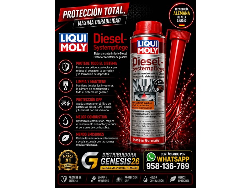 DIESEL SYSTEMPFLEGE LIQUI MOLY 250ML / LIMPIEZA Y LUBRICACION DE SISTEMA DIESEL
