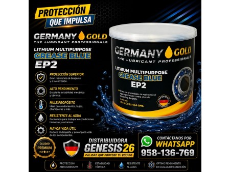 GRASA BLUE LITHIUM MULTIPURPOSE EP2 GERMANY GOLD (12 X 454 GMS) AZUL