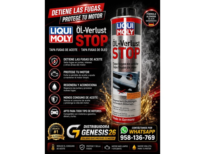 OL VERLUST STOP LIQUI MOLY 300ML /  REGENERADOR DE RETENES (TAPAFUGAS DE MOTOR - MOTOR OIL SAVER STOP)