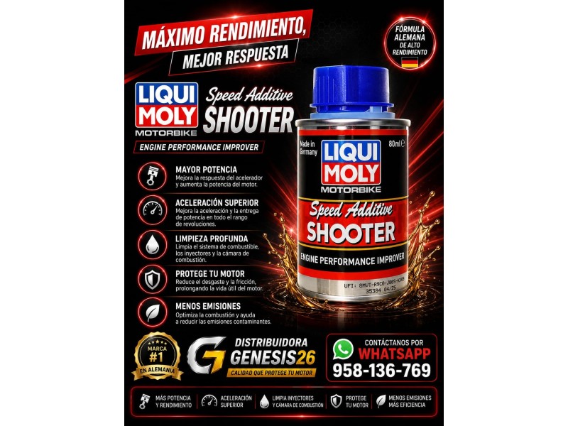 MOTORBIKE SPEED SHOOTER LIQUI MOLY 80ML / ADITIVO ELEVADOR DE POTENCIA
